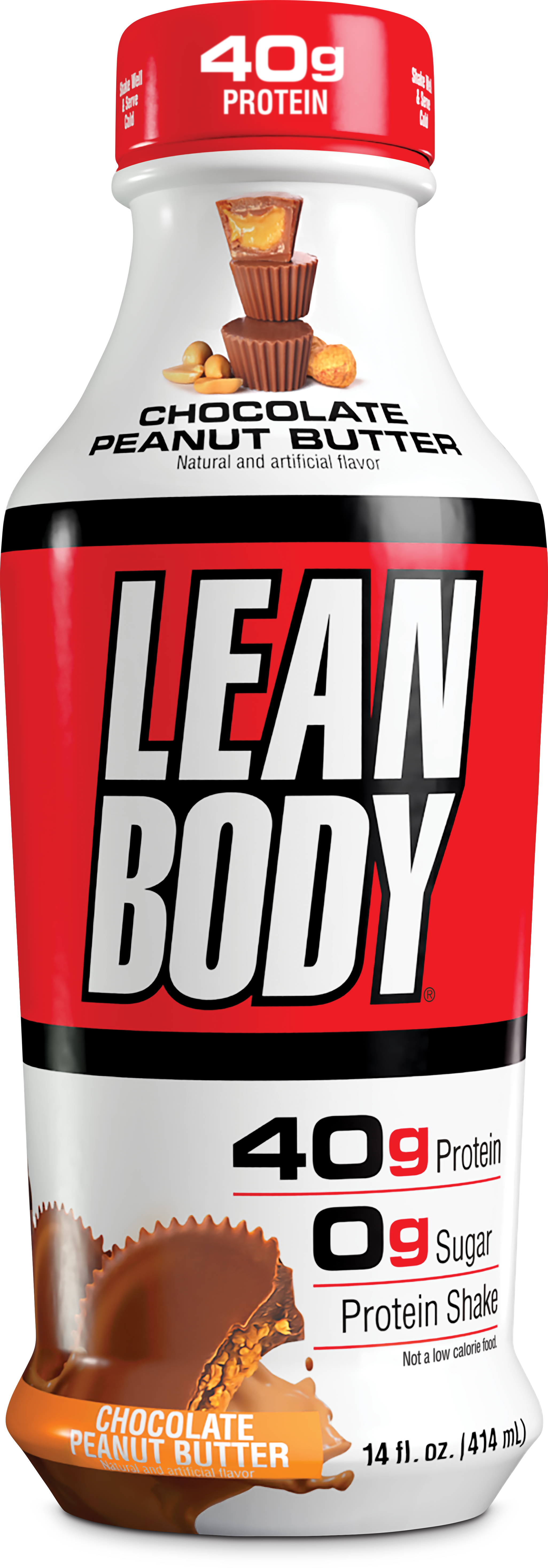 LeanBody protein shake bottle in chocolate peanut butter flavor, a Honickman Companies product of the New York Pepsi location