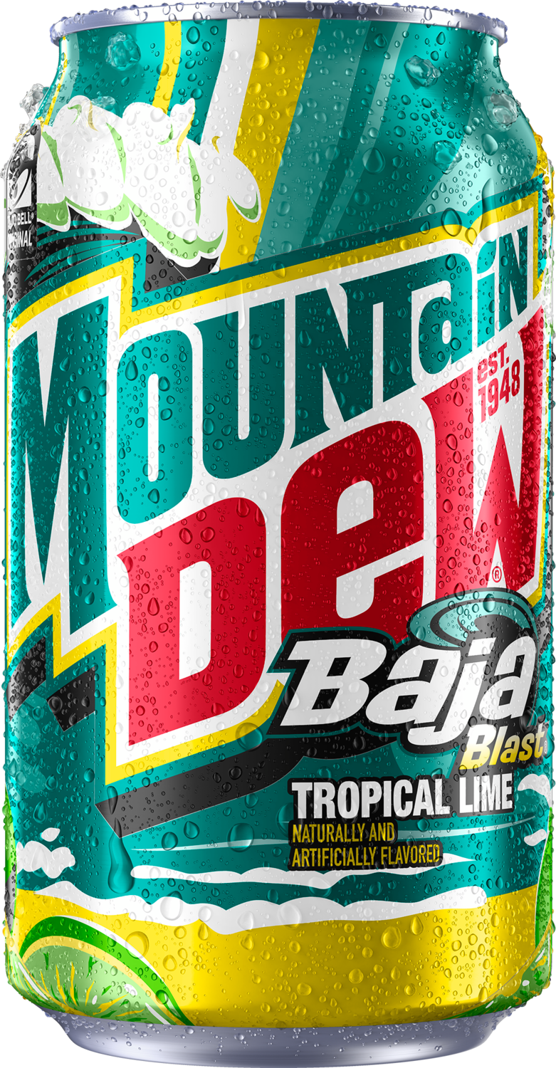 Mountain Dew Baja Blast bottle, a Honickman Companies product from the New York Pepsi location